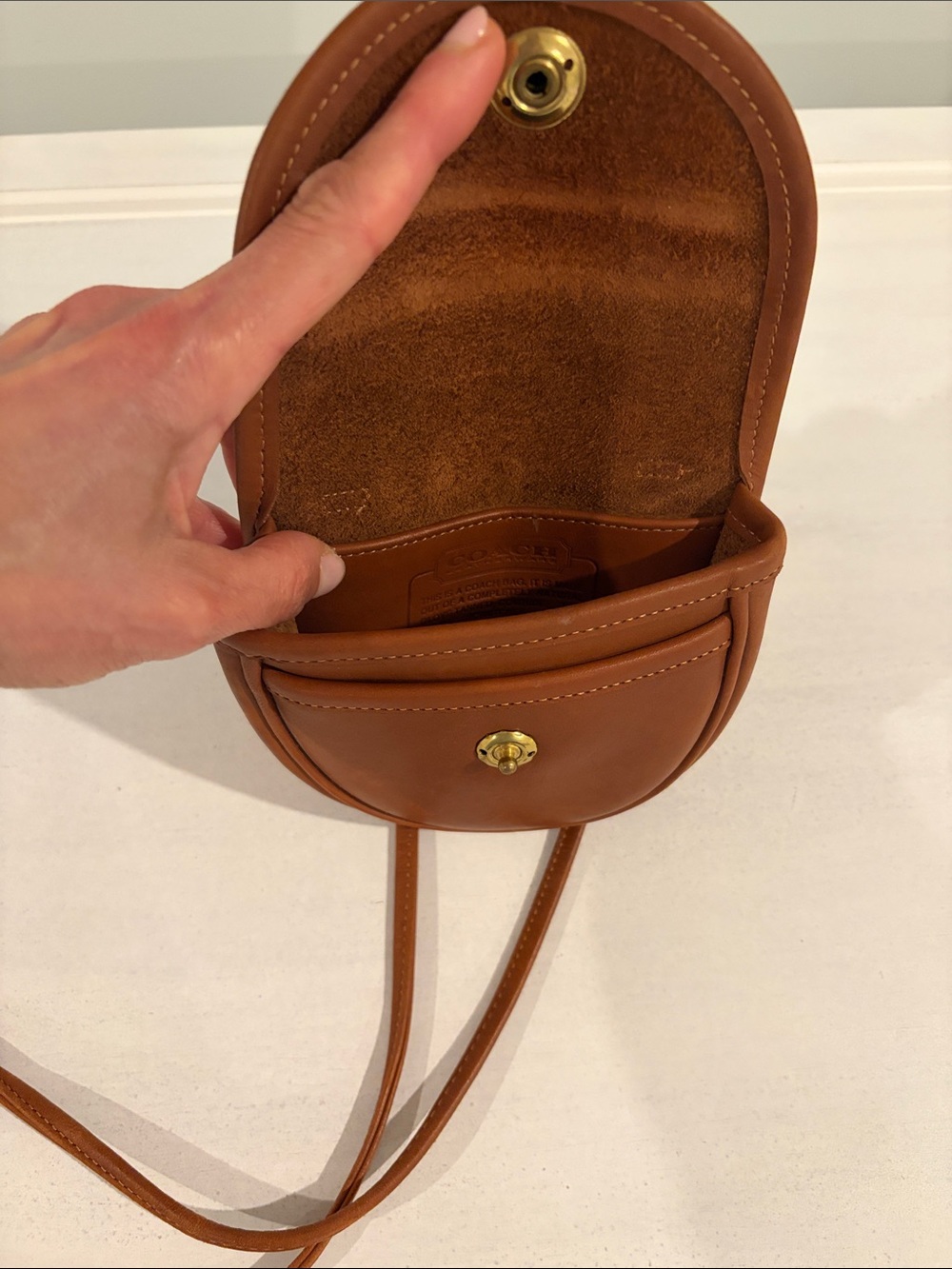 Vintage Coach Mini Belt Bag - Style #9826 in British Tan - Picture 4 of 5